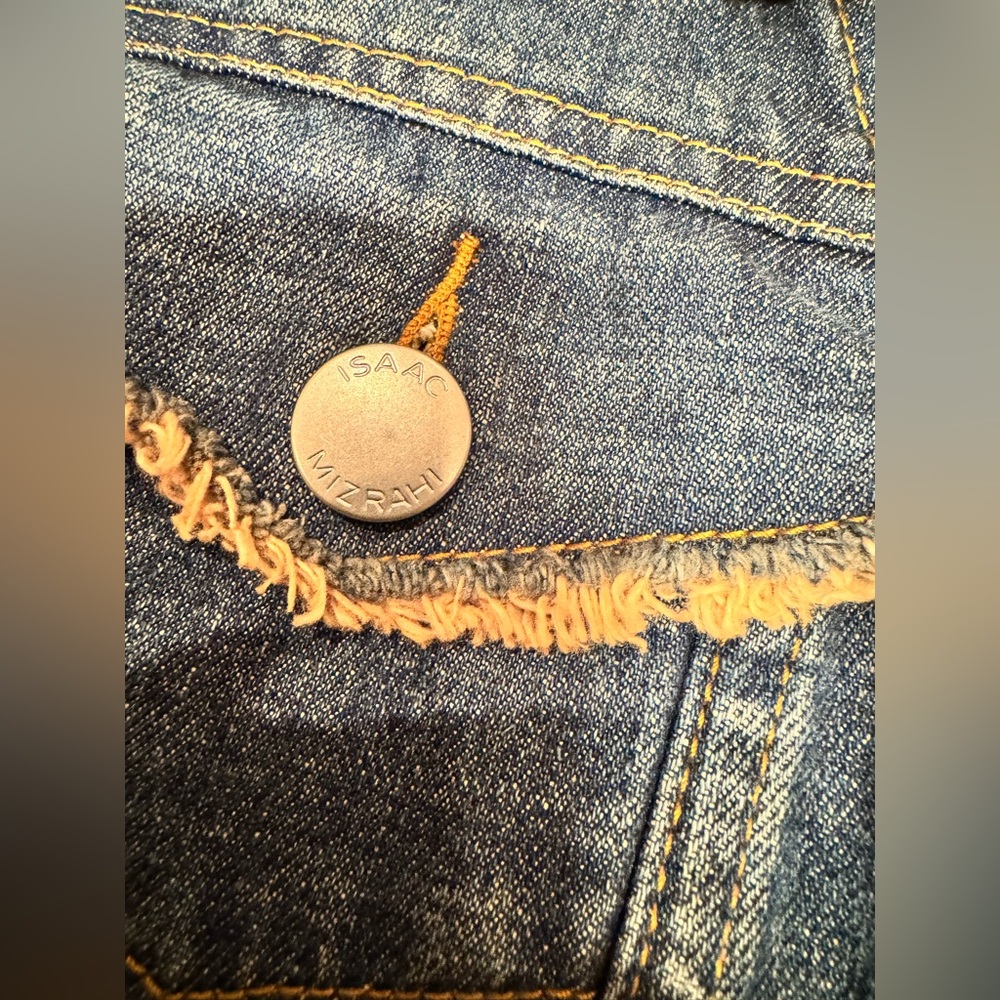 Limited Edition Isaac Mizrahi Denim Jean Jacket Frayed Edges (RARE SAMPLE) - Picture 4 of 9